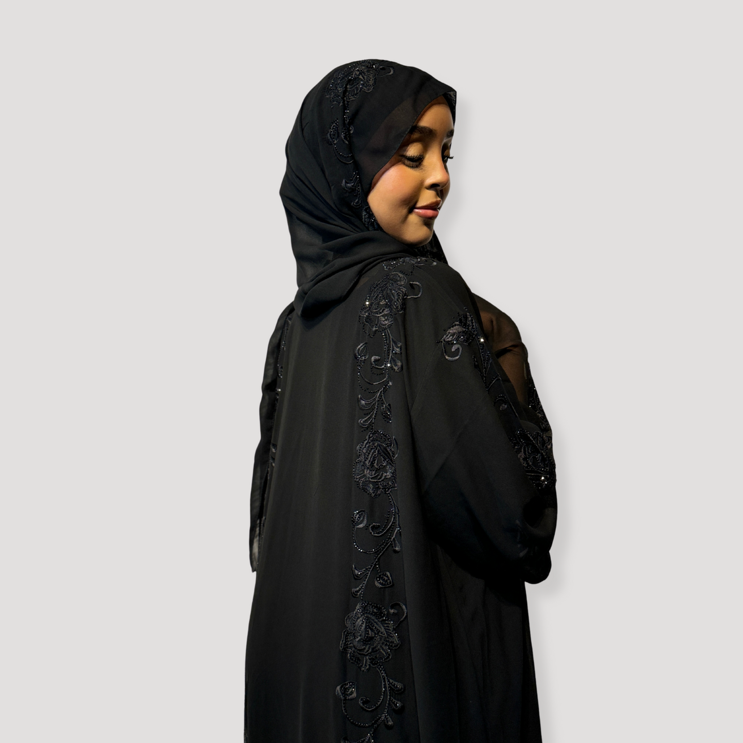 Chiffon Abaya with details