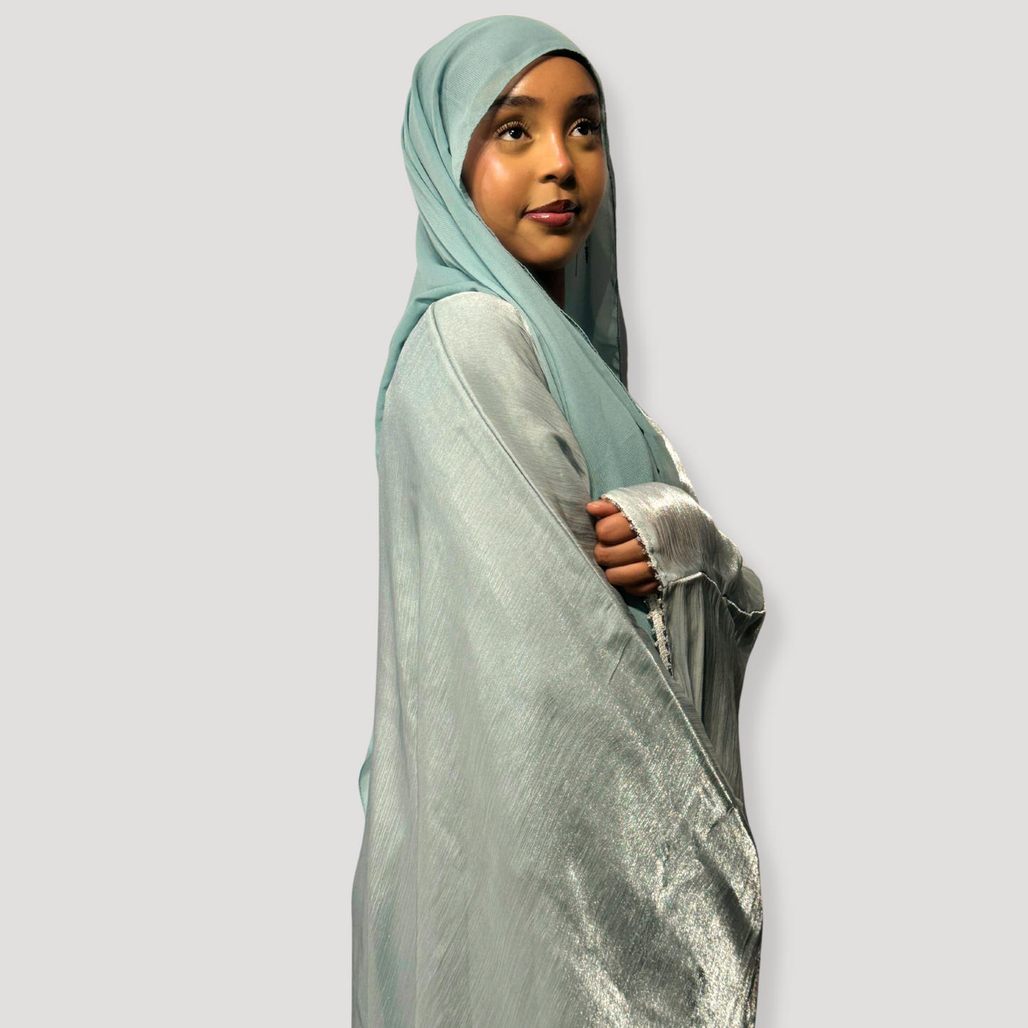 Mint Butterfly abaya