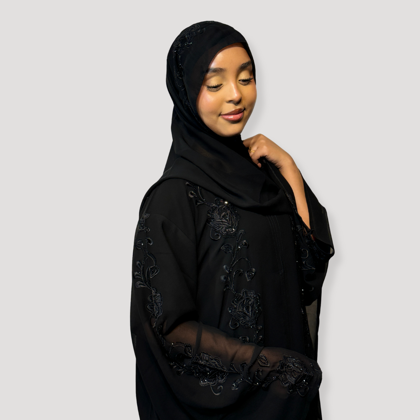 Chiffon Abaya with details